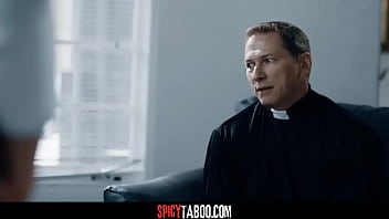 Preview 1 of Uzun Sure - Petite brunette teen has anal sex for the first time with a priest