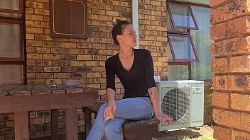 Preview 1 of Mycuteaslan Com - Piss desperation | wetting my step mom jeans | outdoors smoking