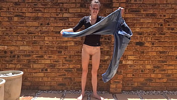 Preview 4 of Mycuteaslan Com - Piss desperation | wetting my step mom jeans | outdoors smoking