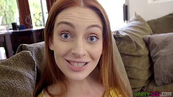 Preview 2 of Bus Driver Fucks Passenger - Maya Kendrick Horny Redhead Stepsis Fucked On Sofa