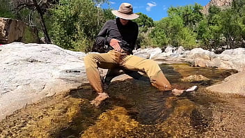 Preview 2 of Afghan Cuties Porn - Pissing on myself and cooling off in a river after a hot day of field work