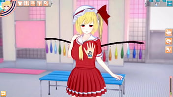 Preview 1 of Natia White - 【エロゲーコイカツ！】東方 フランドール・スカーレットにおっぱい揉みまくりH！3DCG巨乳アニメ動画(東方プロジェクト)【ヘンタイゲーム】
