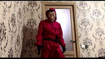 Preview 2 of Delta Vhite - The robber from the &quot_PAPER HOUSE&quot_ found a worker and cums on his face / Dirty Russian conversations / La Casa De Papel