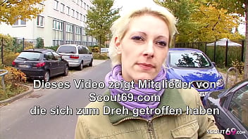 Preview 1 of Sex In Roomm Servide - Sch&uuml_chterne deutsche Hausfrau auf der Strasse zum Porno Casting mitgenommen