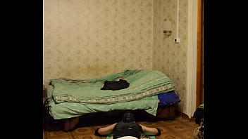 Preview 3 of Porn Mobi - guy&#039_s gymnastics in white leggings and jerking off at the end