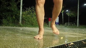 Preview 2 of Saggy Doggie Style - exhib pluvieuse aux toilettes de l&#039_autoroute