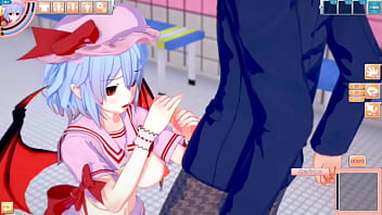 Preview 2 of Local Six Indian - 【エロゲーコイカツ！】東方 レミリア・スカーレットにおっぱい揉みまくりH！3DCG巨乳アニメ動画(東方プロジェクト)【ヘンタイゲーム】