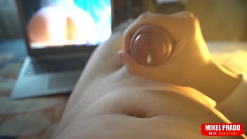 Preview 3 of Wifecrazy Stacey Mom And Son - Guy plays with his cock while watching porn