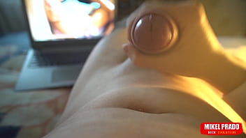 Preview 4 of Wifecrazy Stacey Mom And Son - Guy plays with his cock while watching porn