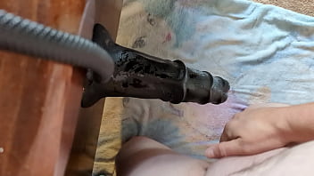 Preview 1 of Thief Fucks Police Officer - Thick sissy takes huge dildo