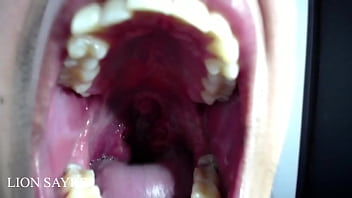Preview 1 of Sisyet And Brother Fucking - Opening the mouth very wide until the uvula