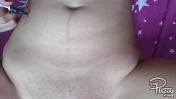 Preview 2 of Iar Poat - Asian teen girl writes AMPUSSY on her naked body