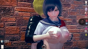 Preview 2 of Nigro Girl Sex Xnxn2 - 【性格機械的で無感情】 AI〇女プレイエロ動画(可愛いショートカット黒髪爆乳JK編 エッチシーンあり)リアル3DCGエロゲーム【ヘンタイゲーム 】