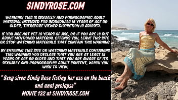 Preview 1 of Many Sister And One Brother Xxx - Sexy siren Sindy Rose fisting her ass on the beach and anal prolapse