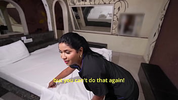 Preview 1 of Amateur Firts Big Cock - The dirty secret of a busty Latina: the descent of a hotel maid