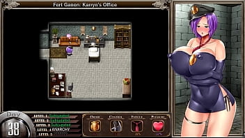 Preview 4 of Xnxx Lnk - Karryn&#039_s Prison [PornPlay Hentai game] Ep.14 powerful anal female orgasm while fingering herself