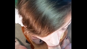 Preview 4 of Step Mom Club - Amateur Brunette Wife Gives POV Blowjob To A Mature Big Cock.