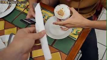 Preview 1 of Log Old - Pulled babe sucking before bathroom sex with lucky waiter