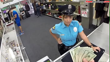 Preview 1 of Cheating Father Duaghter - Latina pawnshop cop sucking pov dick and fucked from behind