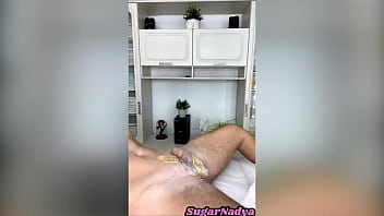 Preview 2 of Sunny Kei - Close-up waxing of a big,  juicy penis