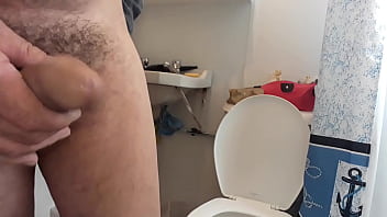 Preview 2 of Gril Glory Hole - Mostrando la verga y corriendome con una rica deslechada..