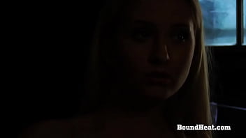 Preview 1 of Sports Anal New - Busty Blonde Lesbian Slave Masturbates And Orgasms In Bondage