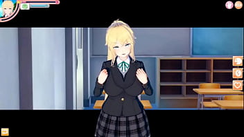 Preview 1 of Hot Galls - 【エロゲーコイカツ！】可愛い金髪帰国子女爆乳jk「マーガレット」ちゃんがおっぱい揉みまくられる３DCGエロアニメ動画