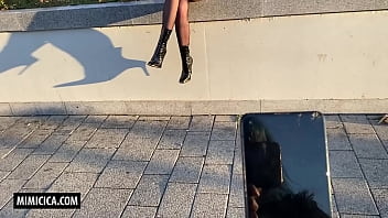 Preview 4 of Moonlight Butterfly - Risky Public Flashing And Lush Control By My Girlfriend - Mimi Cica