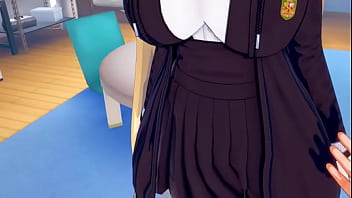 Preview 2 of My Derti Prof - 【エロゲーコイカツ！VRバージョン】 可愛い優しい系金髪爆乳ギャルJKエレノア(オリキャラ)がおっぱい揉みまくられる３DCGエロアニメ動画
