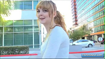 Preview 3 of Desi Wwxx - Lovely busty teen blonde amateur Alyssa flash her tits in a restaurant in public