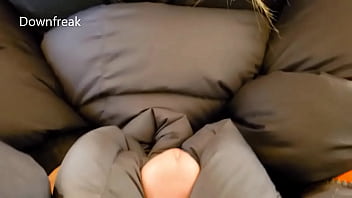 Preview 2 of Big Indian Boobs Riding - Lucky Guy Gets A Down Jacket Hand Job From His Busty GF