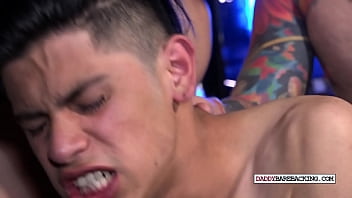 Preview 4 of Cum In Pussy Short Hair - Dilf barebacking twinks in threesome before cumming