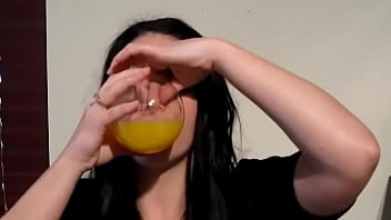 Preview 3 of Jasmine Black Sex - Amateur first time piss d experience.  Amateur girl mixes soda/juice and piss for money