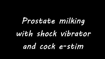 Preview 1 of Black Young Big - Cum Milking with prostate shock vibrator and cock e-stim
