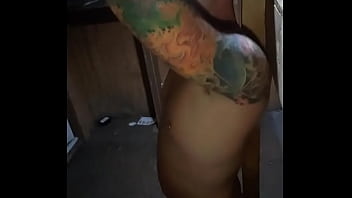 Preview 4 of Duties Porn - Restrained to a Post,  alone in a Cabin in the Woods. Ass Fucked with 8&#039_&#039_ Dildo