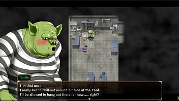 Preview 3 of Ztos - Karryn&#039_s Prison [PornPlay Hentai game] Ep.12 rough threesome with a slime monster and a thug