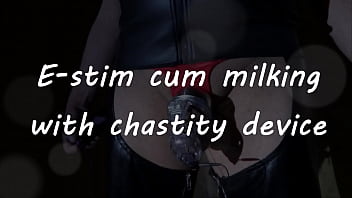 Preview 1 of Saya Karim Kurdsh - E-stim cum milking with chastity device