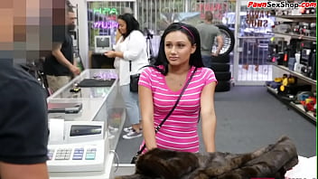 Preview 1 of I Sold My - Busty pawnshop amateur titfucks manager before riding cock