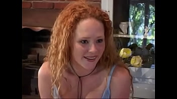 Preview 1 of Wife Caught Naked By Friends - Pretty brunette in a red skirt rides a hard cock and sucks another one at the same time
