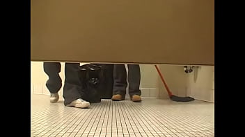 Preview 1 of Romance Honeymokn Sex - Two male cleaners caught a student with a cool ass in the toilet and fucked her in all holes