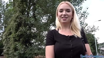 Preview 1 of Ponr Hd Videos - Pickedup blonde eurobabe sucks and rides for cash outdoors