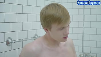Preview 4 of By Cobs - Showering twink wanking in bathroom before cumming solo