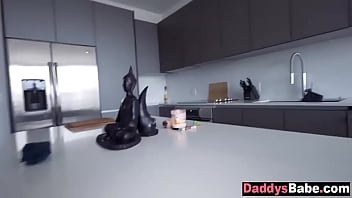 Preview 1 of Virgin Bloody - Heartbroken stepdaughter blows step daddy