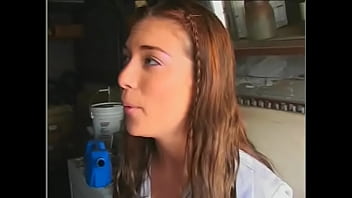 Preview 1 of Xxsy Video B P - Two healthy guys drill the anal hole and pussy of a young brunette with their big cocks and she gives a blowjob