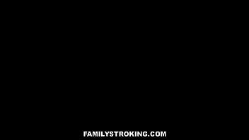 Preview 2 of Fukbook - FamilyStroking.com - Big Ass Blonde Teen Stepsister Fucked By Stepbrother While Being Stood Up - Indica Monroe,  Peter Green
