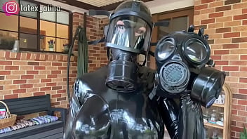 Preview 3 of Mom And Son Rip Xnxx Com - Latex Alien Trying Out Fetish Gas Masks