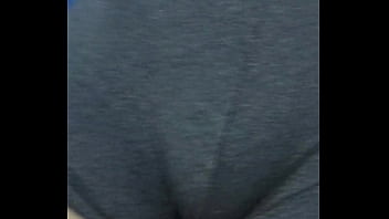 Preview 4 of Xxx18n Hd Com - Filmei minha irm&atilde_ deitada na cama de shortinho apertado na buceta grande dela e eu pedi para ela deixar eu apertar o cameltoe dela - Inmymound