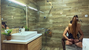 Preview 4 of Smol Girl Big Boy Xxxx Video Hd - Hot MyRedFoxGirl is cheating on her husband in the bathroom at party