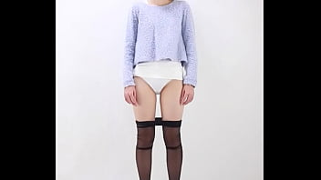 Preview 2 of Knm Mikllnmn - Stockings of a girl with beautiful legs.