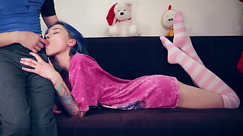 Preview 1 of Nsnsdvdzm - Teen sucks cock on the couch